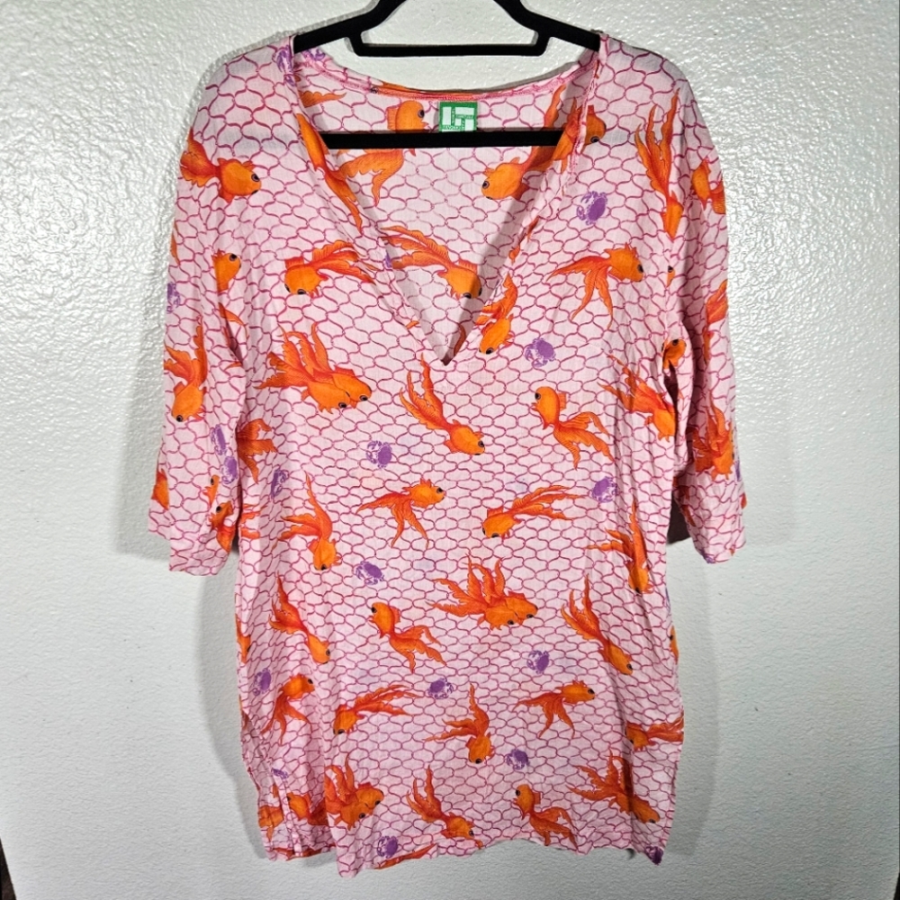 Manuel Canovas Goldfish Print Dress OS